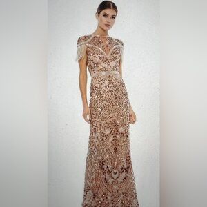 MacDuggal 5452 Copper Colored Embellished Gown. Retails 598 NWT